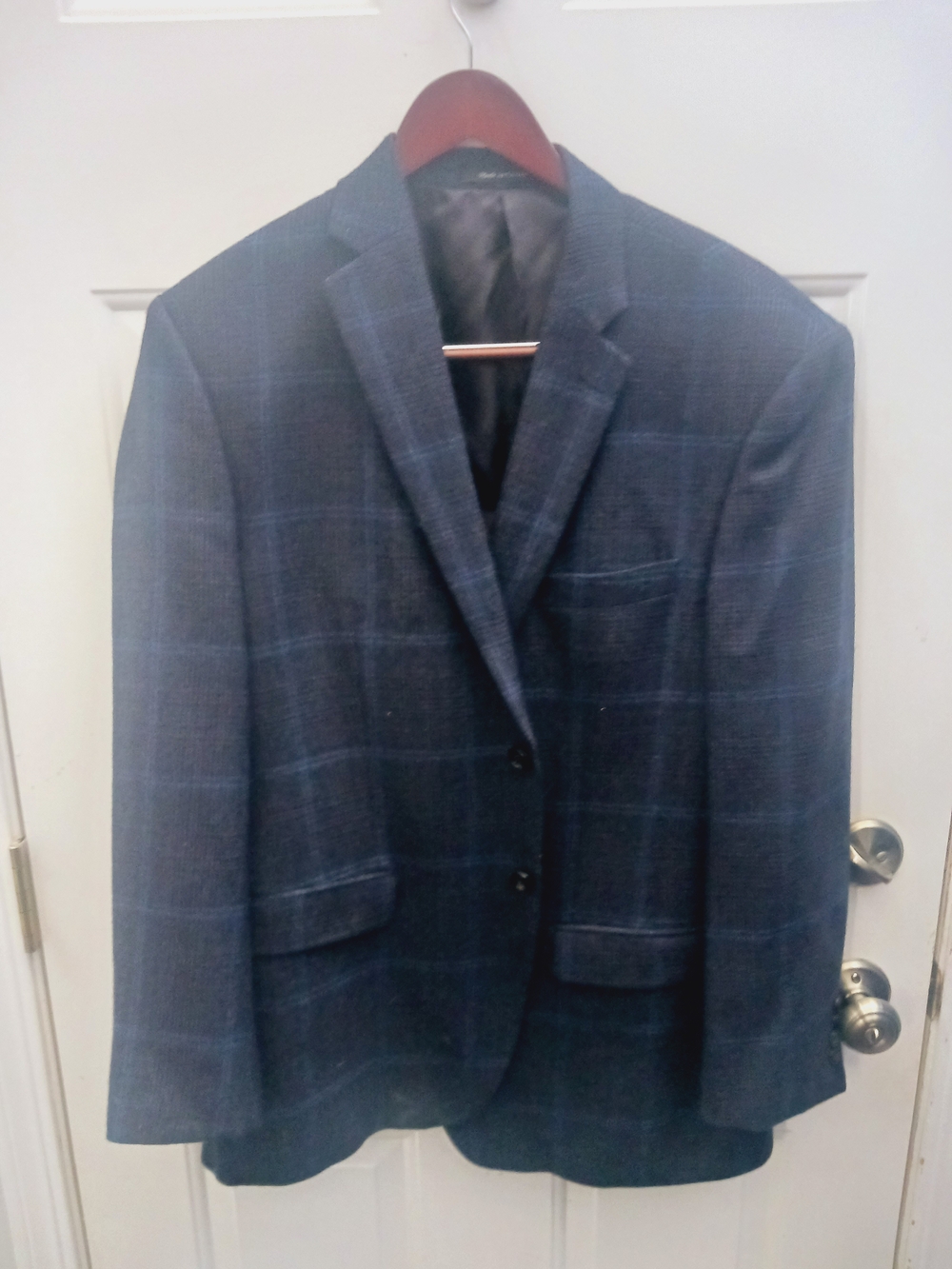 Ralph Lauren Navy Windowpane Two-Button Sport Coat